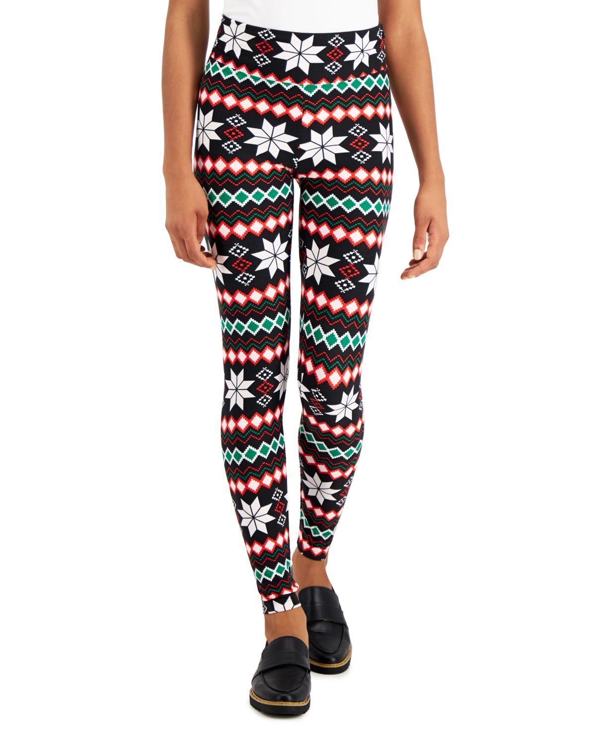 Primary image for Planet Gold Juniors Holiday Printed Leggings,Multi Fairisle,X-Small