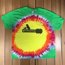 Retro Doggy Tie Dye T-Shirt Woofstock Festival Sz 2XL XXL Woodstock Cotton - $14.56
