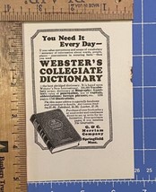 Vintage Print Ad Webster&#39;s Collegiate Abridged Dictionary Springfield MA 4.5 x 3 - £4.59 GBP