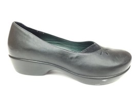 Dansko Black Leather Clog Wedge Heel Slip On Shoes Sz 42 US 11.5-12 - £31.56 GBP