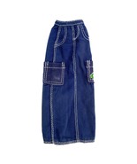 Vtg 1999 Barbie Secret Message Christie Blue Denim Long Maxi Jean Skirt 90s - $5.99