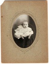 Antique Cabinet Card Photo of Baby Boy - with Shoes - Dickinson, ND - Named - £7.56 GBP
