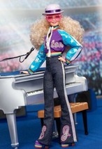 NIB RARE Barbie Elton John Barbie Collector Doll Bomber Jacket Flared De... - £79.75 GBP