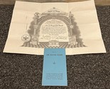 1961 Masonic 33rd Degree Supreme Council Certificate &amp; The Master Mason ... - £19.01 GBP