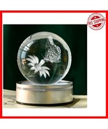 3D Butterfly Crystal Ball Night Light - Unique Home Decor Gift for Women - $67.48 CAD
