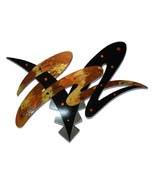 Contemporary wall art, Abstract Wood Wall Sculpture with Mirrors 28x22 A... - $321.74