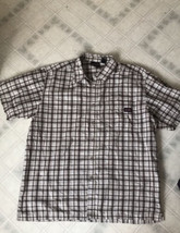 Dickies Short Sleeve Buttondown Work Shirt Brown Plaid Size XL 46-48 - $29.03