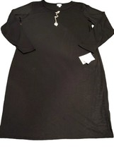 NWT LuLaRoe 3XL Solid Black Noir Debbie Knit Long Sleeved Sheath Dress - $27.71