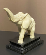 A. Santini Sculpture Alabaster Resin Elephant Figurine Figure Made In Italy - $74.23 CAD