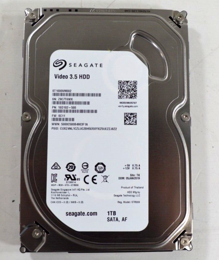 Primary image for Seagate Video 3.5 HDD ST1000VM002 1TB SATA 1SD102-500 HARD DRIVE