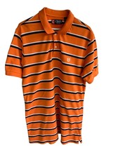 RALPH LAUREN CHAPS MENS COLLARED SS BUTTON ACCENT STRIPED POLO TOP SHIRT... - £23.04 GBP