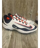 New without Box~Nike Alpha Huarache Elite 4 Low Cleats White Navy Orange... - $59.40