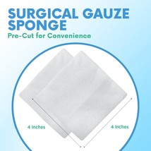 HEALQU Gauze Pads - Bag of 200 4x4&quot; Gauze Pads - 4-Ply, Non-Woven Surgical Sp... - £6.24 GBP