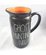 Rae Dunn Pitcher 2022 Ghost Hunting Fuel Black &amp; Orange Ceramic Hallowee... - $59.65 CAD