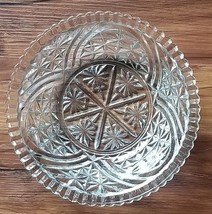 Vintage ~ 8&quot; Diameter ~ Clear ~ Pressed Glass ~ Serving Bowl ~ 2.5&quot; Deep - $30.00
