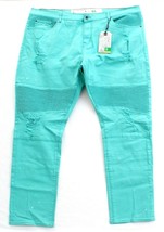LRG Lifted Research Group Turquoise Distressed Stretch Denim Jeans Men&#39;s NWT - £79.91 GBP