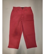 Bill Blass Jeans Womens Pants Sz 6 Easy Fit Capri Salmon Pink Cotton Den... - $305.30 MXN