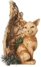Fox 130032 Woodland Scene Faux Carved Wood Look Statue 6&quot; H Resin Roman Inc - £24.32 GBP