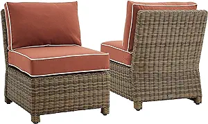 Crosley Furniture KO70173WB-SG Bradenton Outdoor Wicker Armless Chairs (... - £803.70 GBP