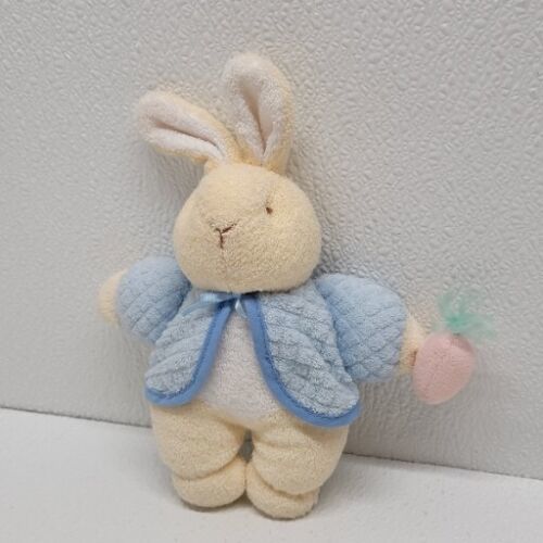 Eden Peter Rabbit Terry Thermal Waffle Weave Bunny With Carrot Plush Baby Rattle - $19.79