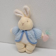 Eden Peter Rabbit Terry Thermal Waffle Weave Bunny With Carrot Plush Baby Rattle - £15.56 GBP