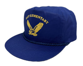 Vintage East Elementary Hat Cap Snap Back Blue Rope San Sun One Size Bird Logo - £15.54 GBP