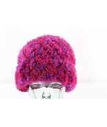 Vintage 90s Streetwear Cuffed Fuzzy Shag Winter Beanie Hat Cap Red Purpl... - $566.67 MXN
