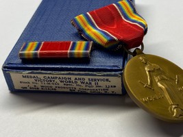 Wwii, Campaign And Service, Victory Medal, Matching Wolf Brown Ribbon - £27.69 GBP