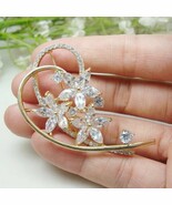 2Ct Marquise Cut Simulated Diamond Flower Brooch Pin925 Silver Gold Plated - €163,95 EUR