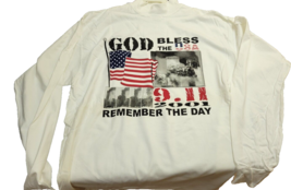 NEW Vintage Tee GOD BLESS THE USA 9 11 Remember the DAY T shirt Long Sle... - £18.17 GBP
