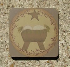  31863bj - True Meaning of Christmas Magnet Primitive wood  - $1.75