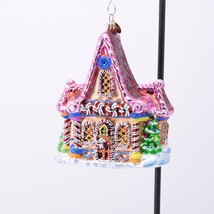 Christopher Radko Ornament Candyland Gingerbread House Pink Glitter Spar... - £86.19 GBP