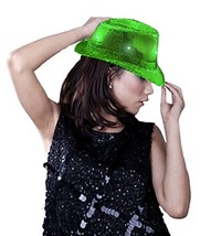 Fun Central LED Sequin Fedora - Green - £9.50 GBP