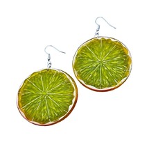 Unique Large Orange Slice Earrings Cool Summer Sweet Fruit Gift Bag Statement - £8.84 GBP