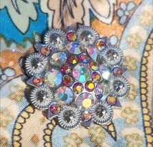 Western Scarf Slide Super Sparkle Gold Crystal Silver NEW image 2