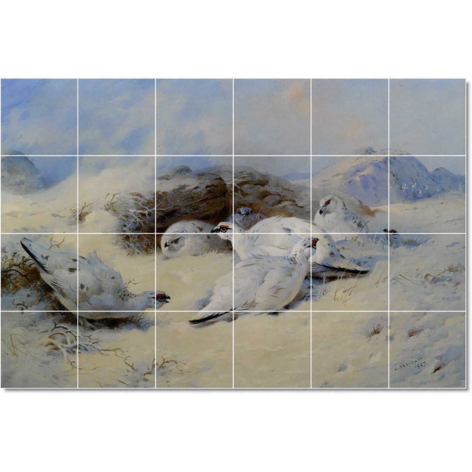 Thorburn archibald ptarmigan seeking shelter 1927 watercolor and gouache