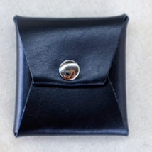 Square Leather Coin Case - Black - $26.68