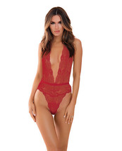 RENE ROFE RED DEEP FRONT PLUNGE IN BODYSUIT TEDDY  Size SM-ML - £14.38 GBP