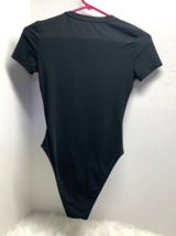 Shein Womens Sz XS Black Crotch Snap Bodysuit Short Sleeve Polyester Blend - £11.60 GBP