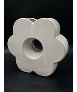 Ceramic Flower Shaped Vase Ivory Glazed 7” - $22.27