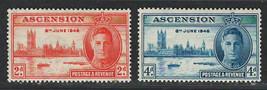 British Ascension 1945-46 Very Fine Mnh Stamps Scott # 50-51 Peace Issue - £1.01 GBP