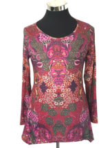 Misslook Tunic Top Juniors Size Medium Multicolor Floral Bohemian  Pullover - £9.30 GBP