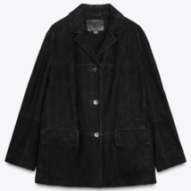 ZARA BNWT 2025. BLACK SUEDE OVERSIZE BLAZER LIMITED EDITION. 1966/241/800 - $7,582.82 MXN