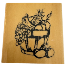 Anitas Rubber Stamp Fruit Basket Banana Grapes Apple Pineapple Food Card... - $4.99