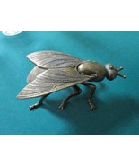 ANTIQUE ASHTRAY TRINKET BOX BRASS FLY 2 1/4  7 1/2 OPEN COVER MADE IN IT... - £175.52 GBP