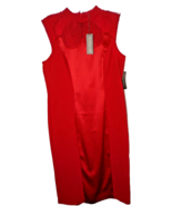 NWT Eva Mendes Red Sleeveless Jacquard Fit Cocktail Dress SZ 12 Holiday ... - $34.00