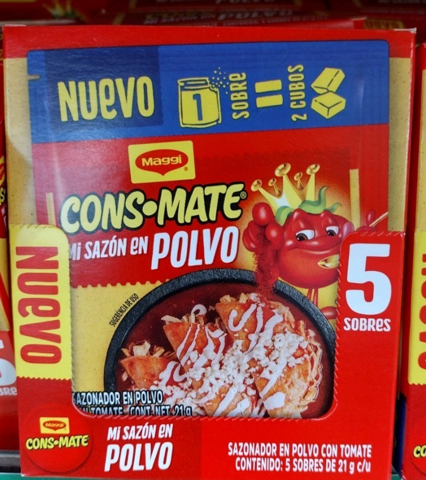 MAGGI CONSOMATE SAZONADOR EN POLVO CON TOMATE  - CAJA CON 5 SOBRES ENVIO... - $9.99