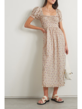 Doen Women&#39;s Gia Ruffle Floral Printed Cotton Voile Midi Maxi Gown Dress Size XS - £178.27 GBP