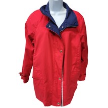 Mackintosh Womens SZ L Navy Red Spring Fall Jacket zip button New England - $629.45 MXN