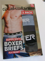 Three QuickSilver boxer briefs Size X-Large Fly Front Blue Grey and Print - $19.75